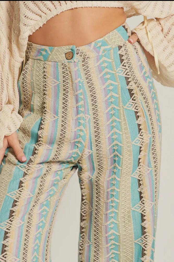 Multicolor Embroidered Cotton Pants