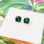 Iridescent Glass Crystal Stud Earrings