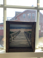 Beach Board Walk Wood Framed Print