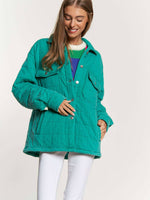 Teal Jade Quilted Shacket