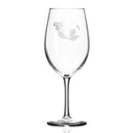 Etched Mermaid Stemmed Wine Glass