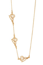 Gold Triple Shell Pendant Necklace