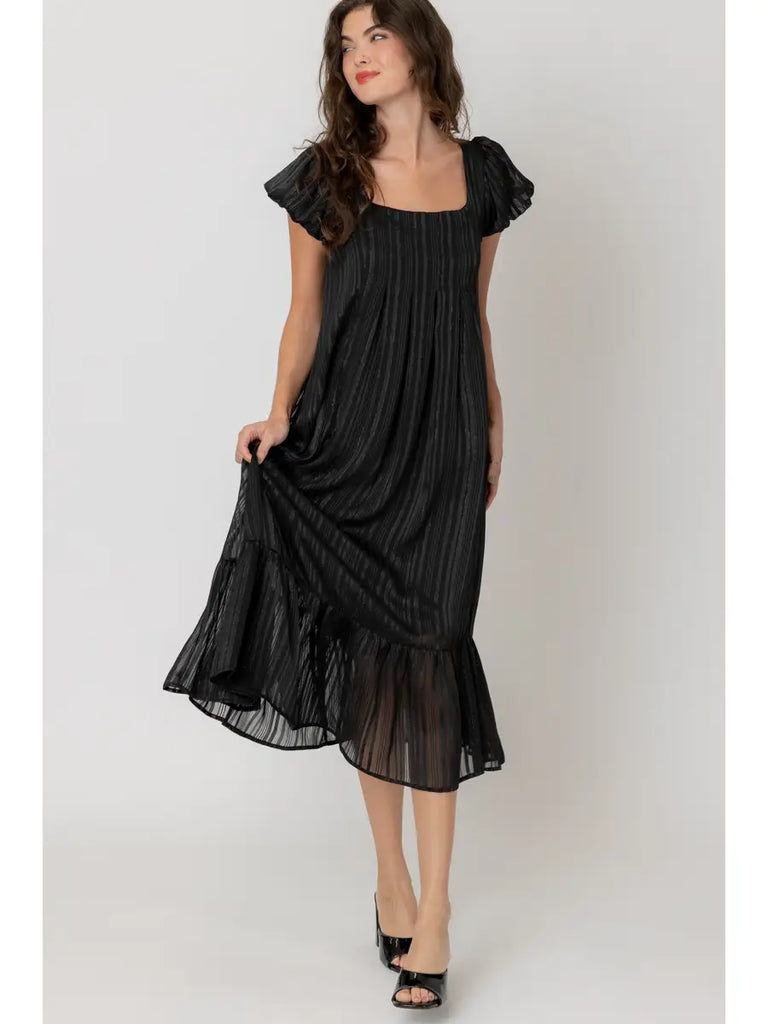 square neck puff sleeve midi dress Square Neck Puff Sleeve Midi Dress Small