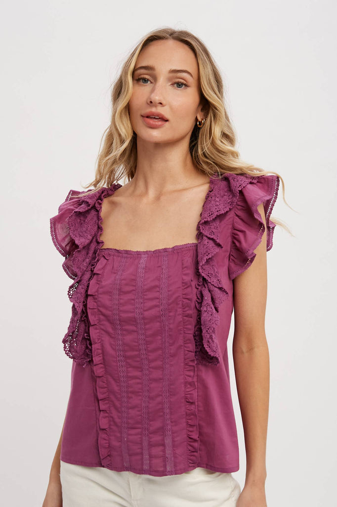 epine エピヌ square neck frill lace blouse Square Neck Lace Frill Blouse – Yup Sup