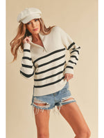 Kristen Sweater - Oversized Knit with Zippered High Collar