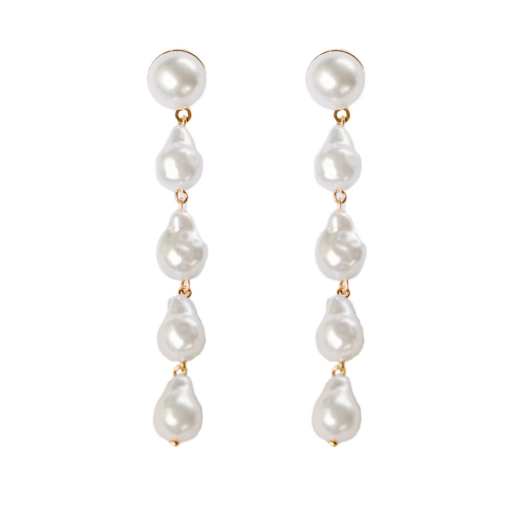 Natural Pearl Statement Drop Earrings