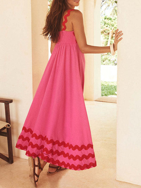 Wavy Ric Rac Maxi Swing Dress