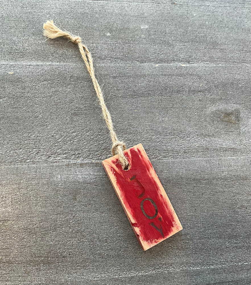 Hand Stamped Driftwood Ornaments
