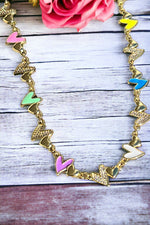 Colorful CZ Hearts Necklace