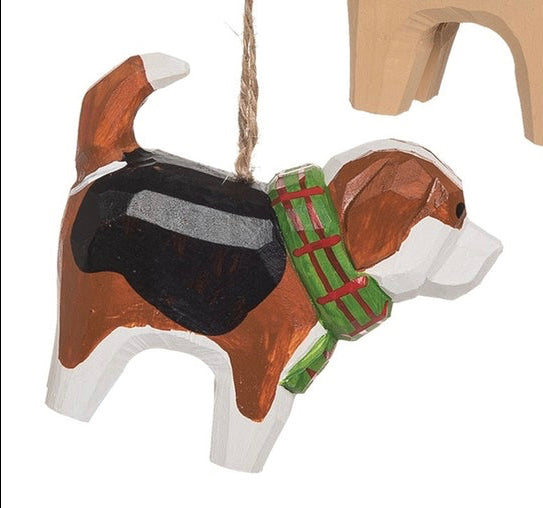 Plaid Scarf Dog Ornament
