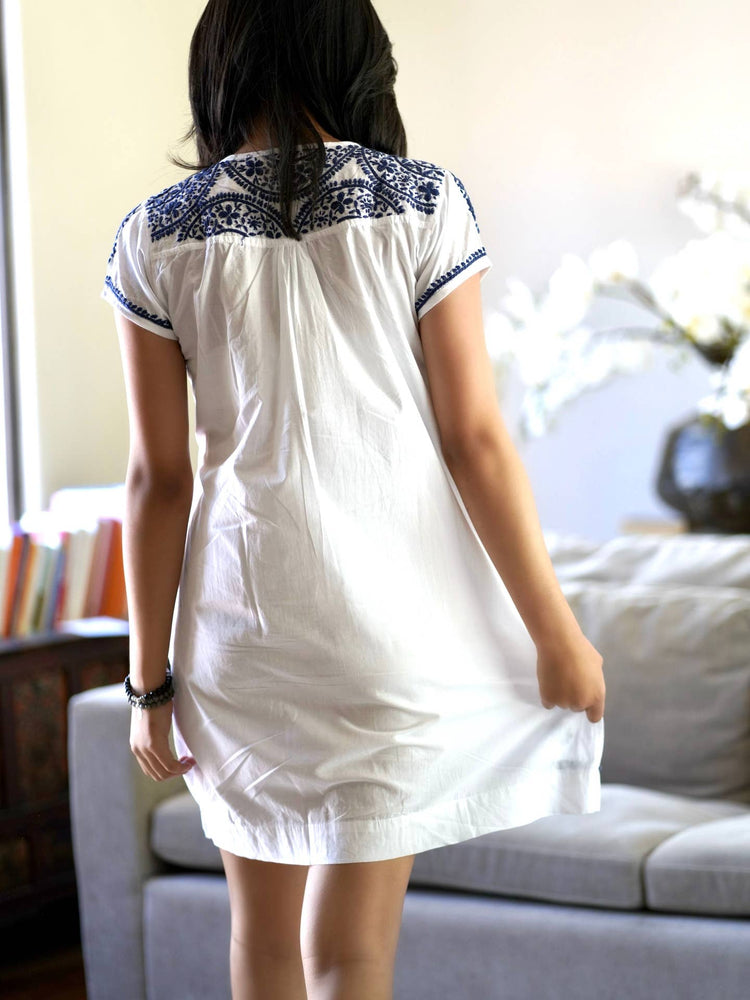 Embroidered Floral Tunic Dress
