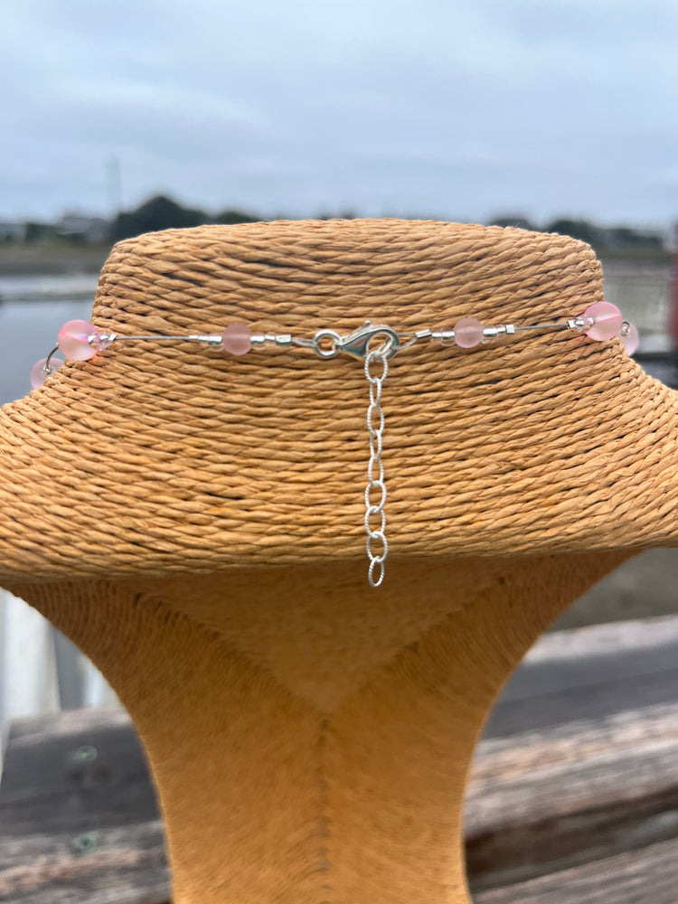 Chunky Pink Sea Glass Necklace