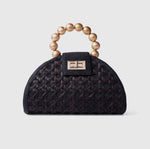 Woven Rattan Mini Statement Handbag