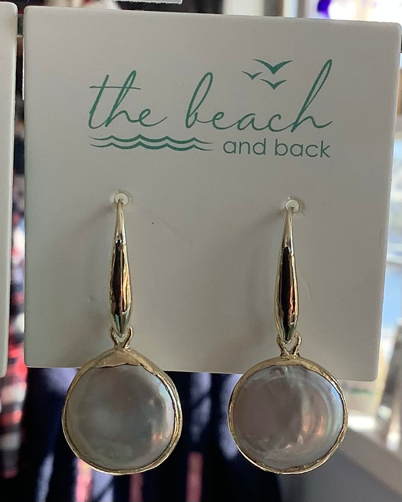 Ocean Springs Coin Pearl Drop Earrings