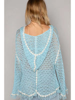 Sky Blue Lightweight Fringe Sweater