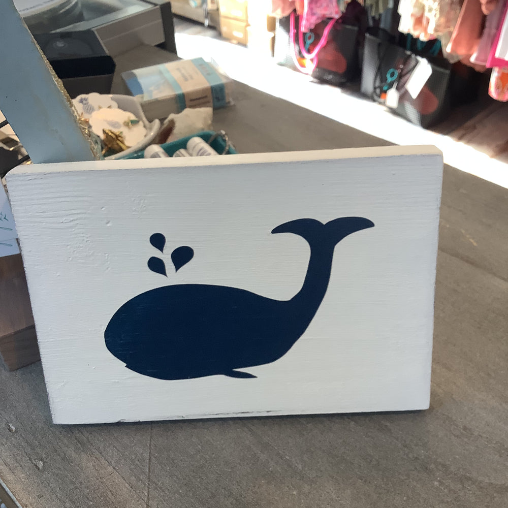 Anchored Soul Wooden Whale Sign