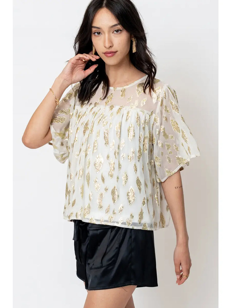 Golden Goddess Flowy Blouse