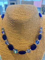 Chunky Royal Blue Sea Glass Necklace