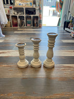 White Candle Pillars - Set of 3