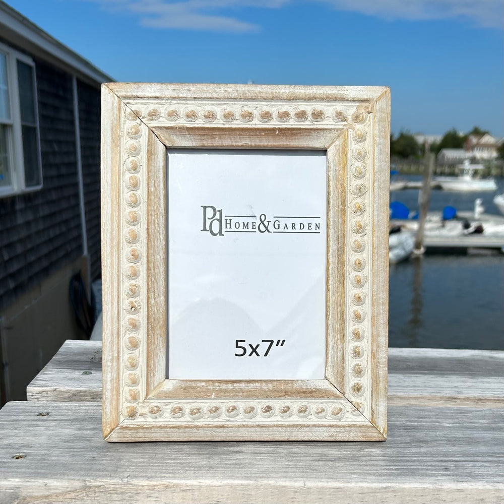 Rustic Wood Beaded Photo Frame