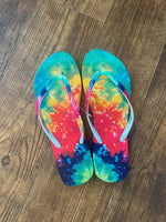 Showaflops Tie Dye Flip Flops