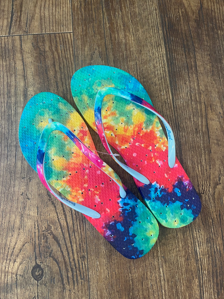 Showaflops Tie Dye Flip Flops