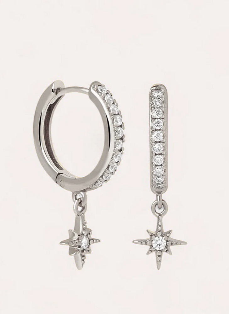 Star Charm Hoop Earrings