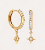 Star Charm Hoop Earrings