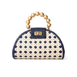 Woven Rattan Mini Statement Handbag