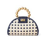 Woven Rattan Mini Statement Handbag