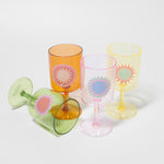 Vibrant Poolside Wine Glass Set of 4