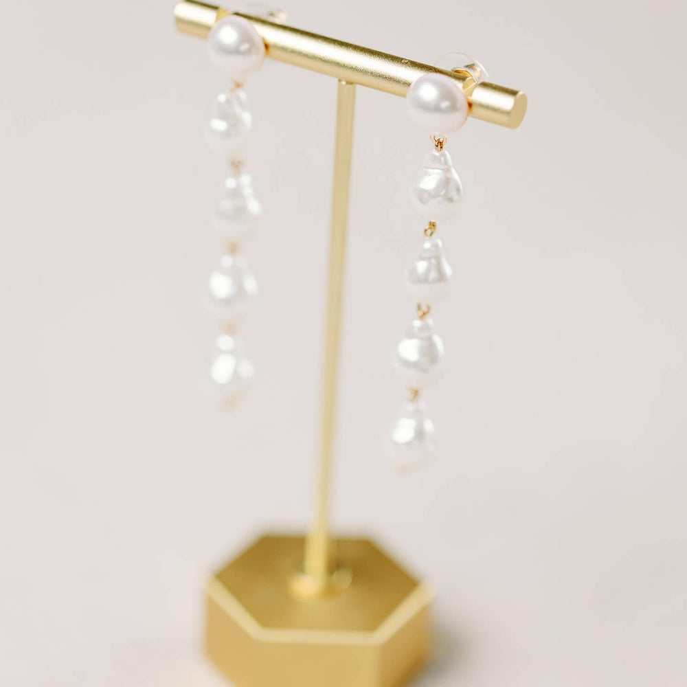 Natural Pearl Statement Drop Earrings