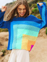 Multicolor Open Knit Sweater