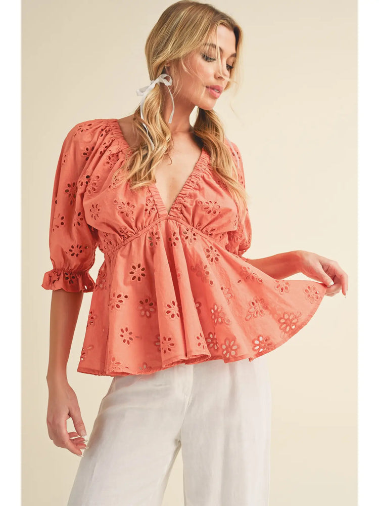 Hazle Eyelet Embroidered Top