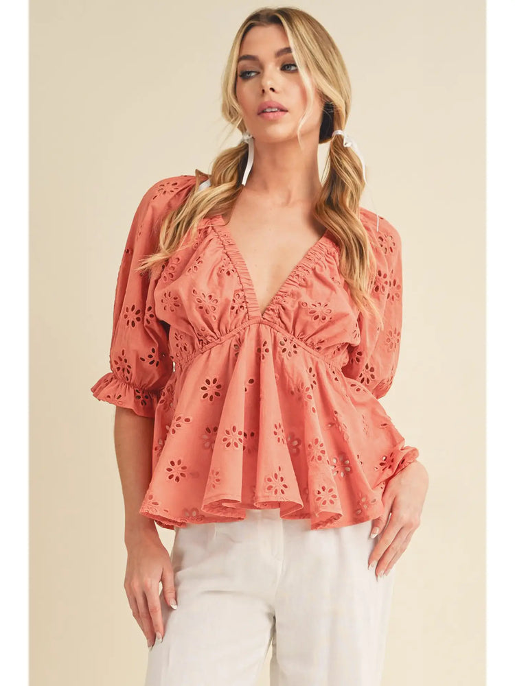 Hazle Eyelet Embroidered Top