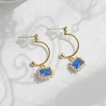 Royal Blue Half Hoop Earrings