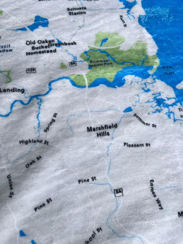 Custom Nautical South Shore Map Towels