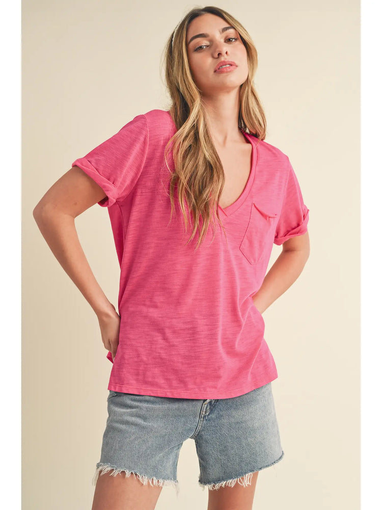 Zoie V-Neck Short Sleeve Top