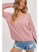 Lace Back Pullover Sweater