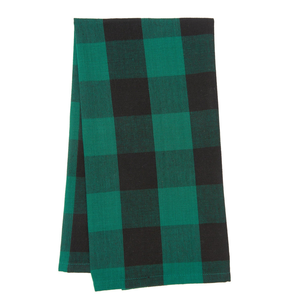 Green and Black Woven Kitchen Towel