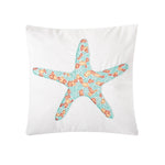 Coastal Grand Starfish Hand Beaded Pillow