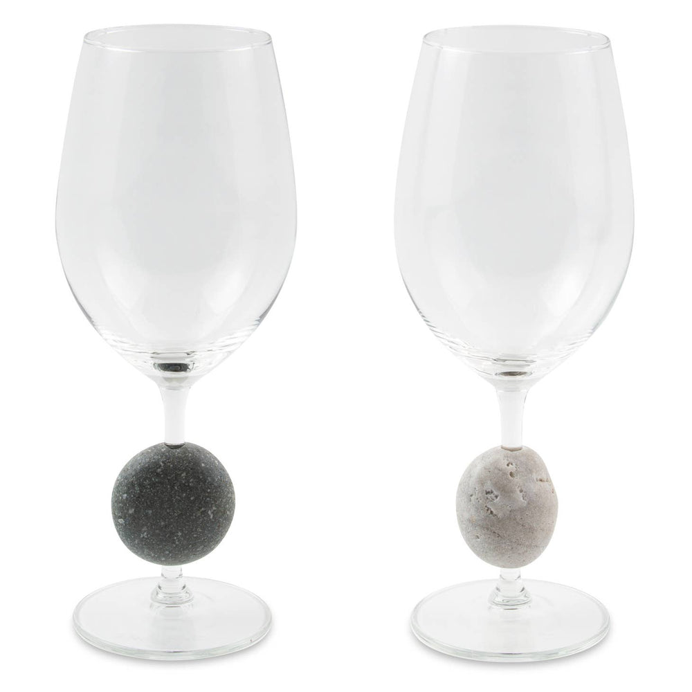 Stone Accent Wine Glass