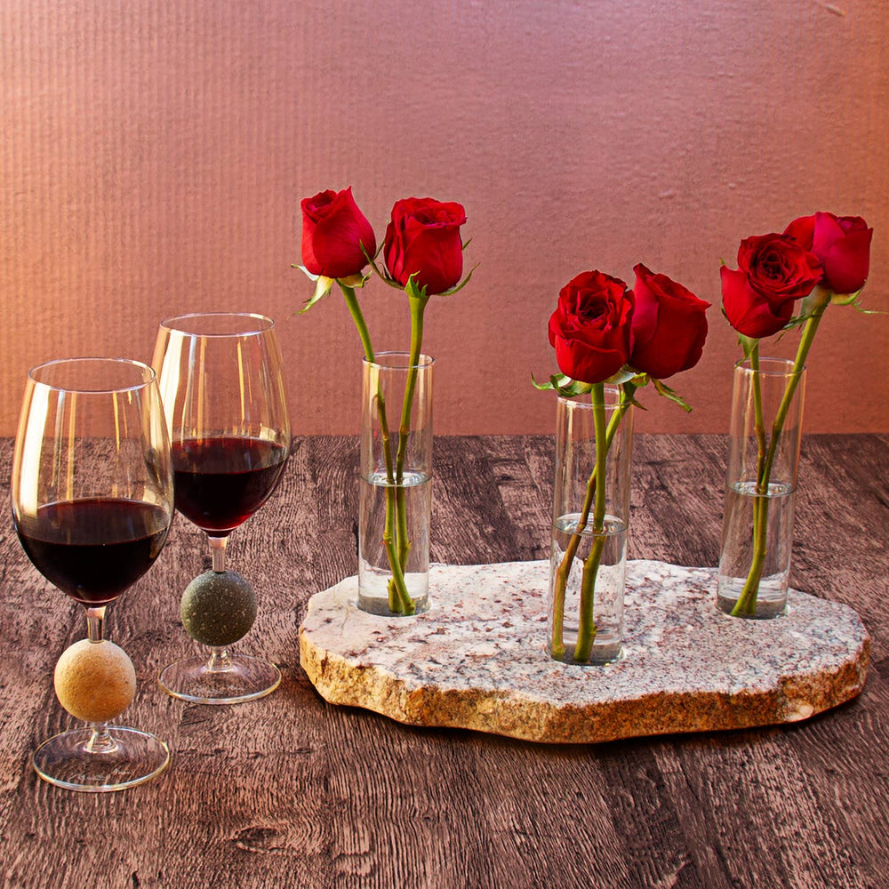 Stone Accent Wine Glass