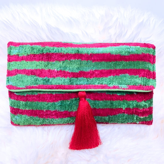 Red and Green Silk Bag