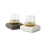 Wine Glass and Stone Coaster Set
