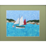 Maine Hill Sailboat 8" x 10" Matted Picture