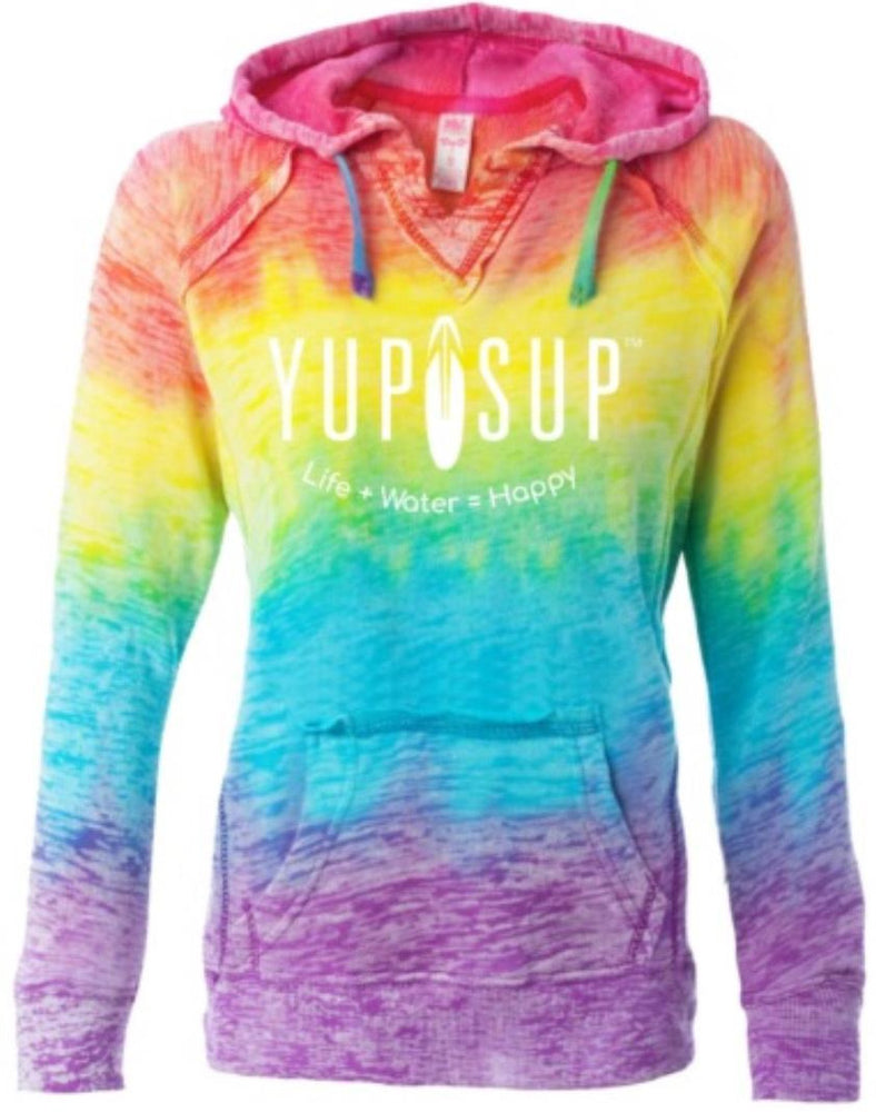 Rainbow Burnout V-Notch Women's Sweatshirt