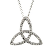 White Swarovski Crystal Trinity Pendant Necklace