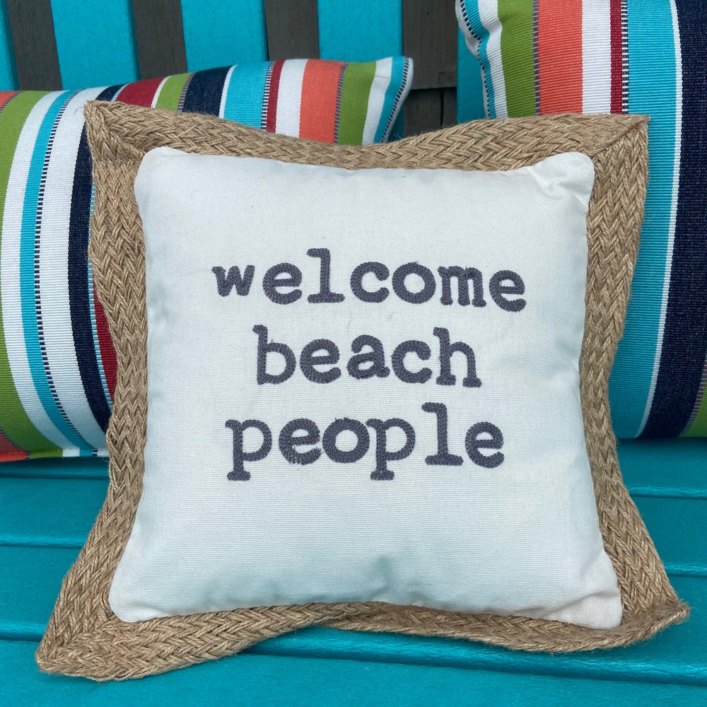 "Welcome Beach People" Throw Pillow