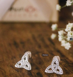 White Swarovski Crystal Trinity Stud Earrings